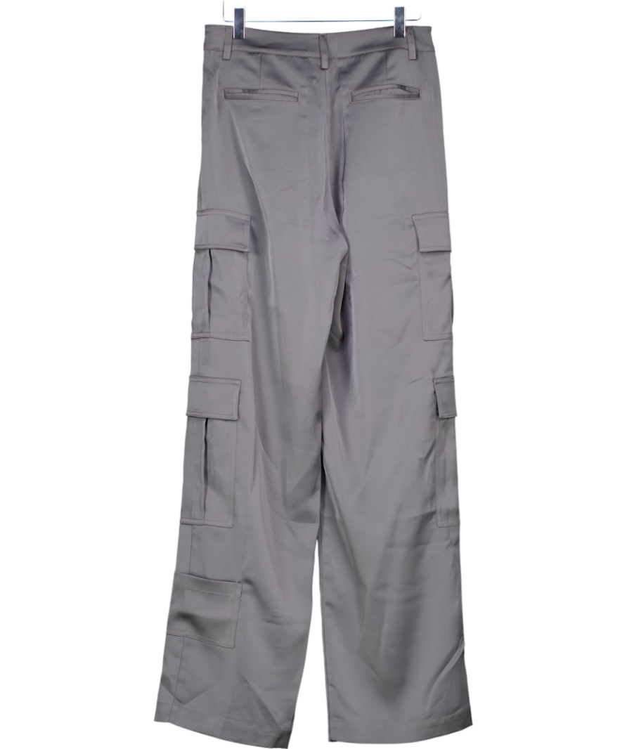 Cloeys Satin Cargo Trousers Grey UK 8