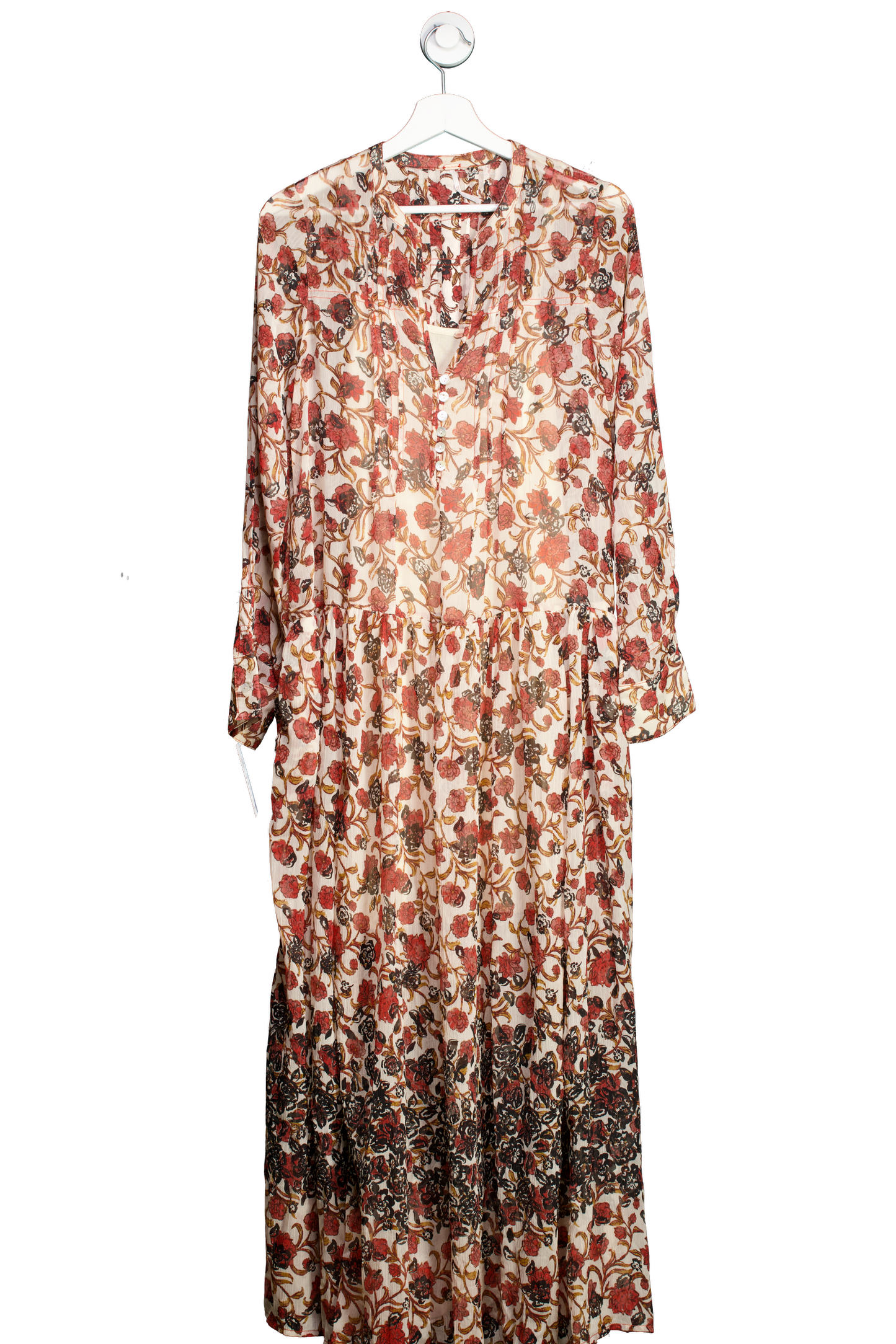 Free People Ivory /Multicoloured See It Through lined floral Dress UK XS