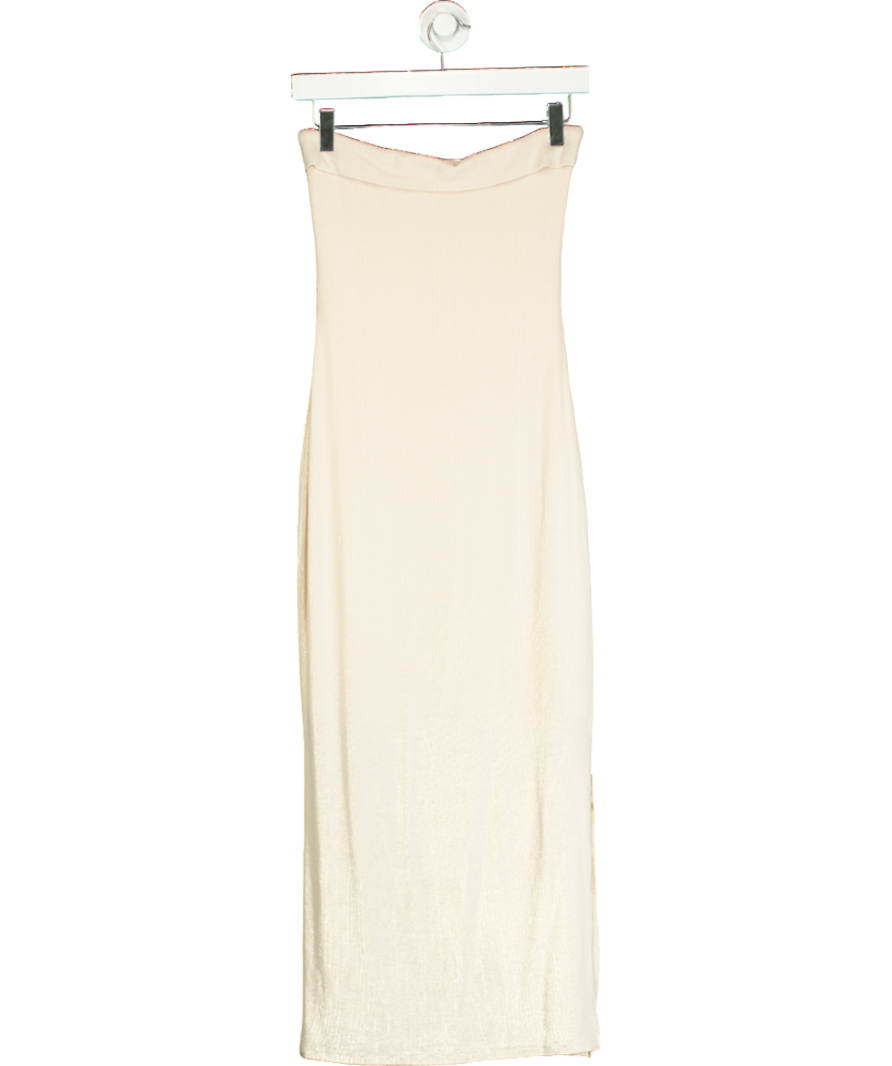 SDeer Cream Tube Maxi Dress UK S