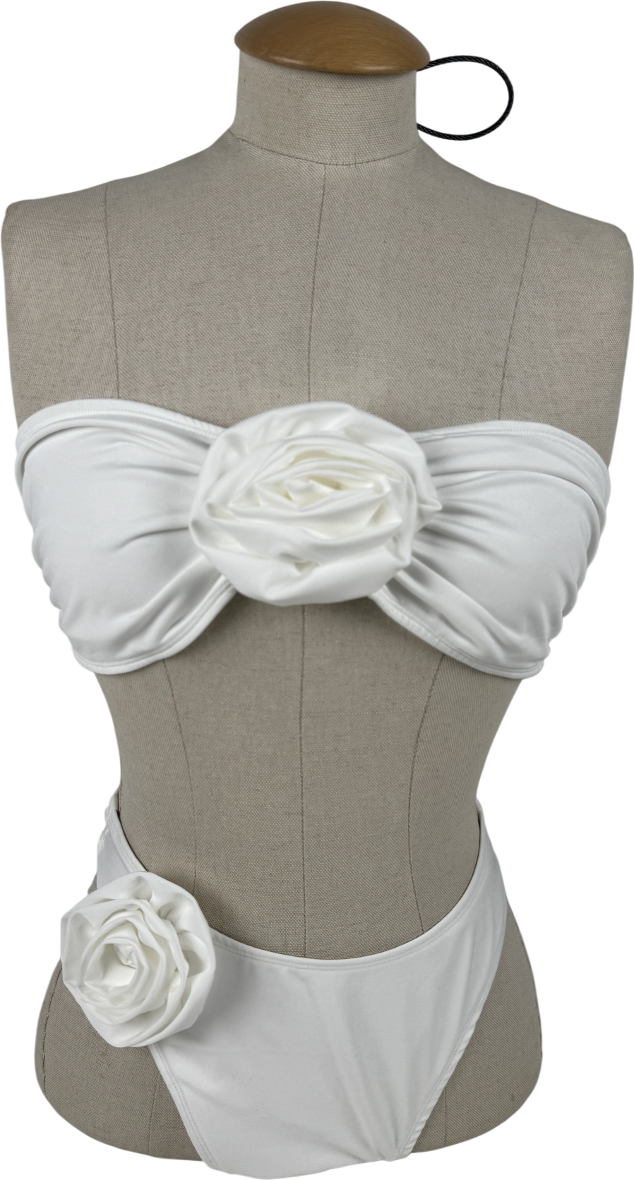 Six Stories White Rose Bikini Set UK 10