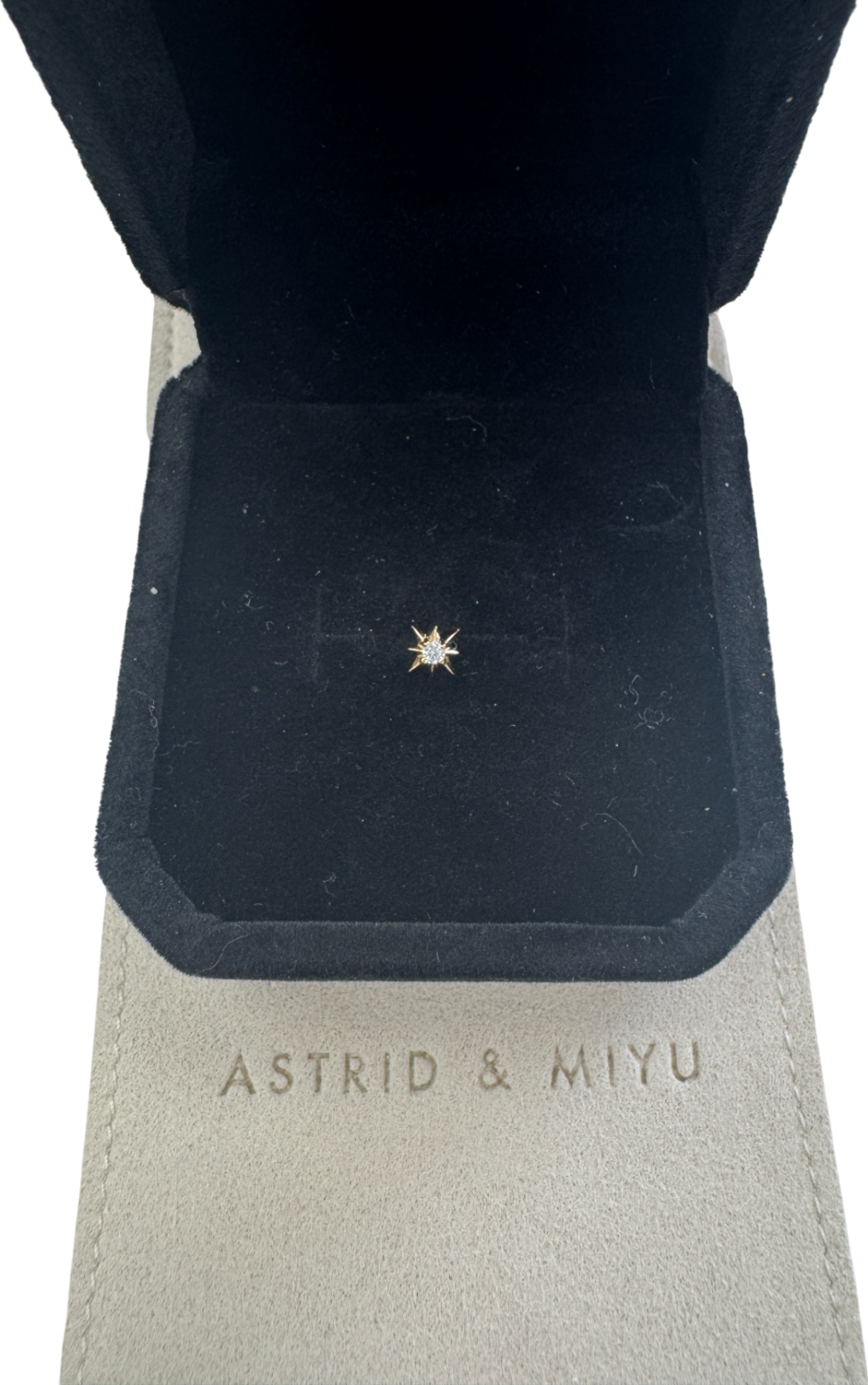 Astrid & Miyu Yellow 18k Gold Plated Silver Celestial Star Piercing Stud With Crystal