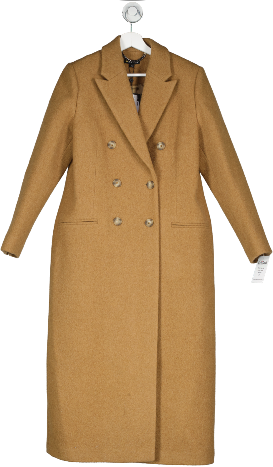 Whistles Brown Textured Wool Blend Coat UK 10