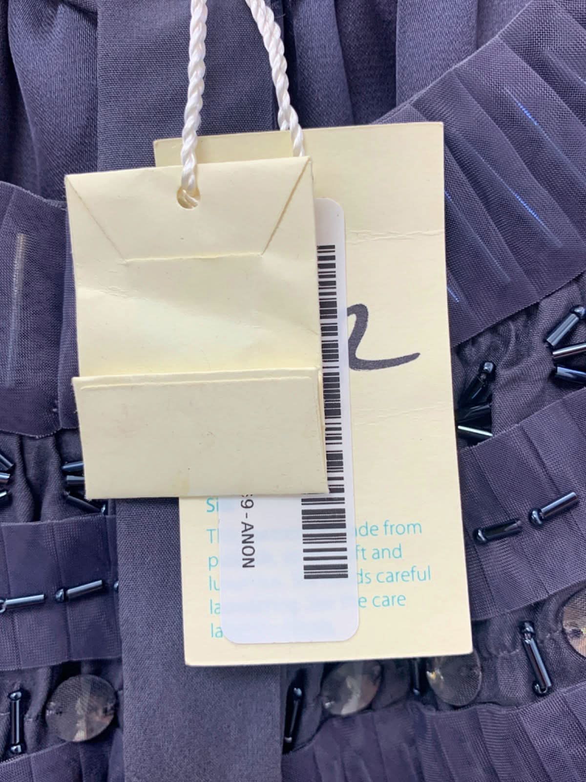 Boden Navy Beaded Silk Dress UK 14