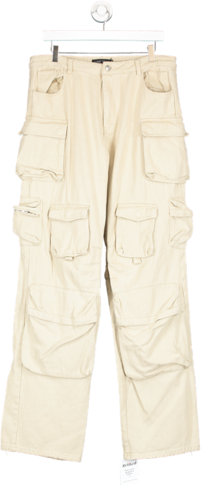 luxe to kill Beige Stone Cargo Trousers UK 16