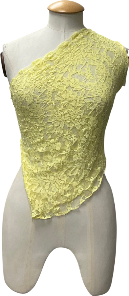 White Fox Yellow It's A Love Story Lace Top One Size