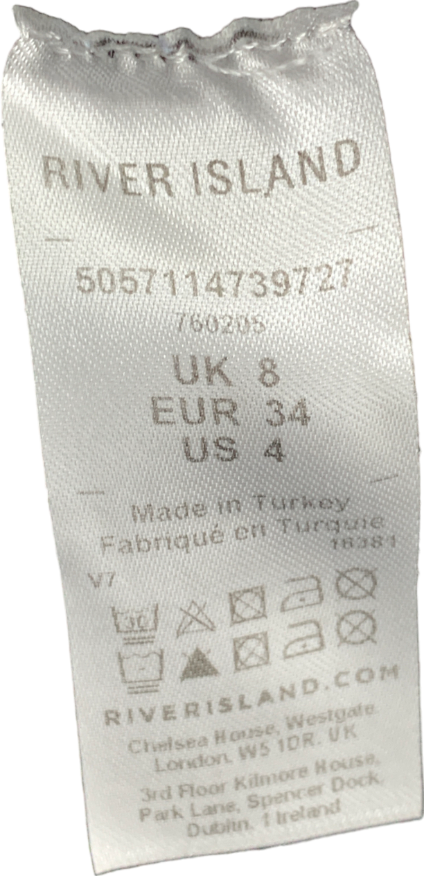 River Island Button Detailed Black Top UK 8