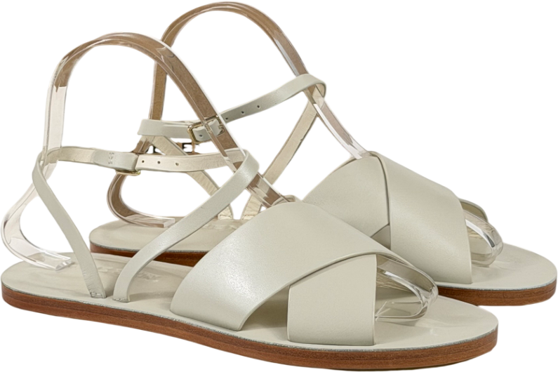 CUEREN Stone Beige Venice Leather Sandals UK 4 EU 37