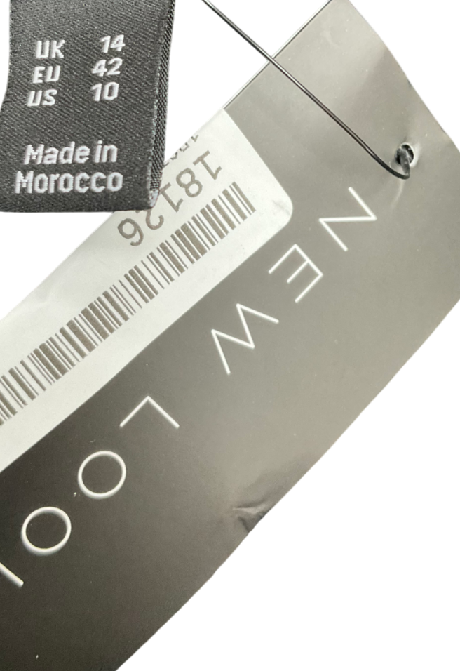 New Look Black Side Stripe Wide Leg Trousers UK 14