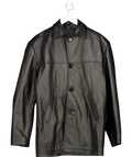 Manokhi Black Luxury Real Leather Button Up Jacket UK M