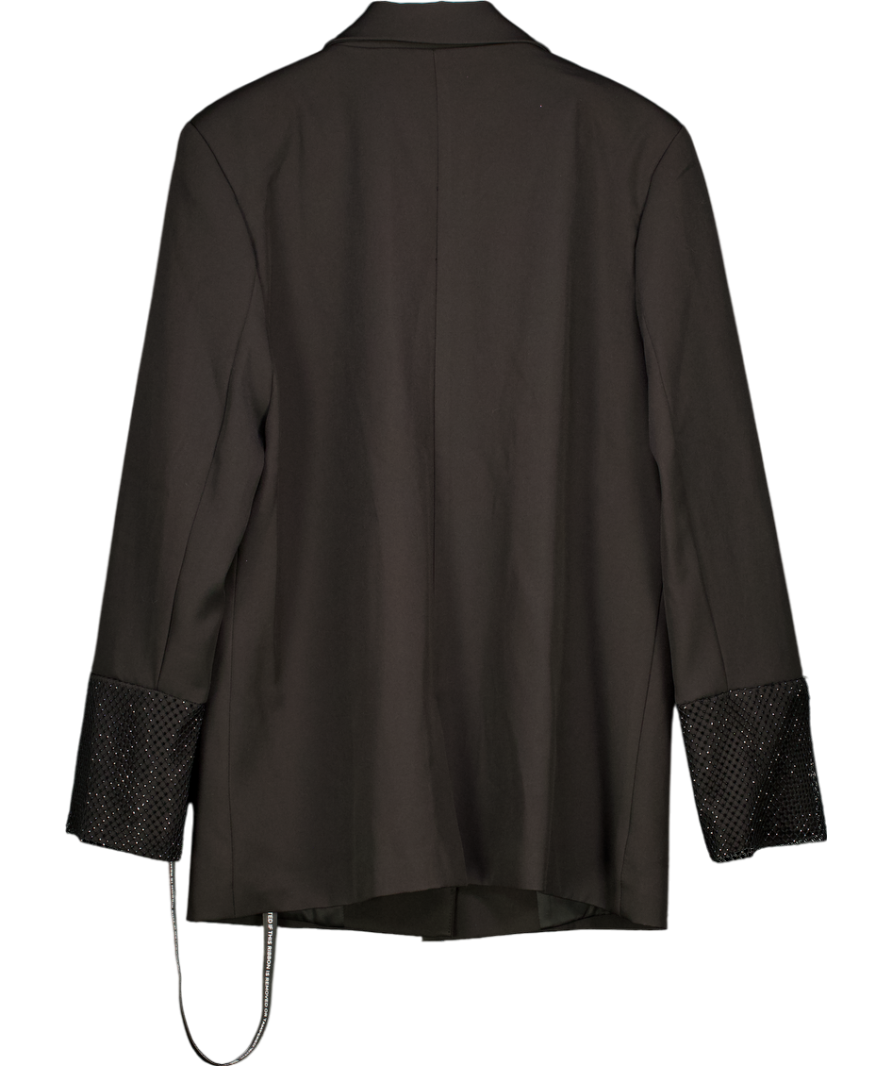 SLA the label Sla The Label Black Diamante Cuff Blazer UK M