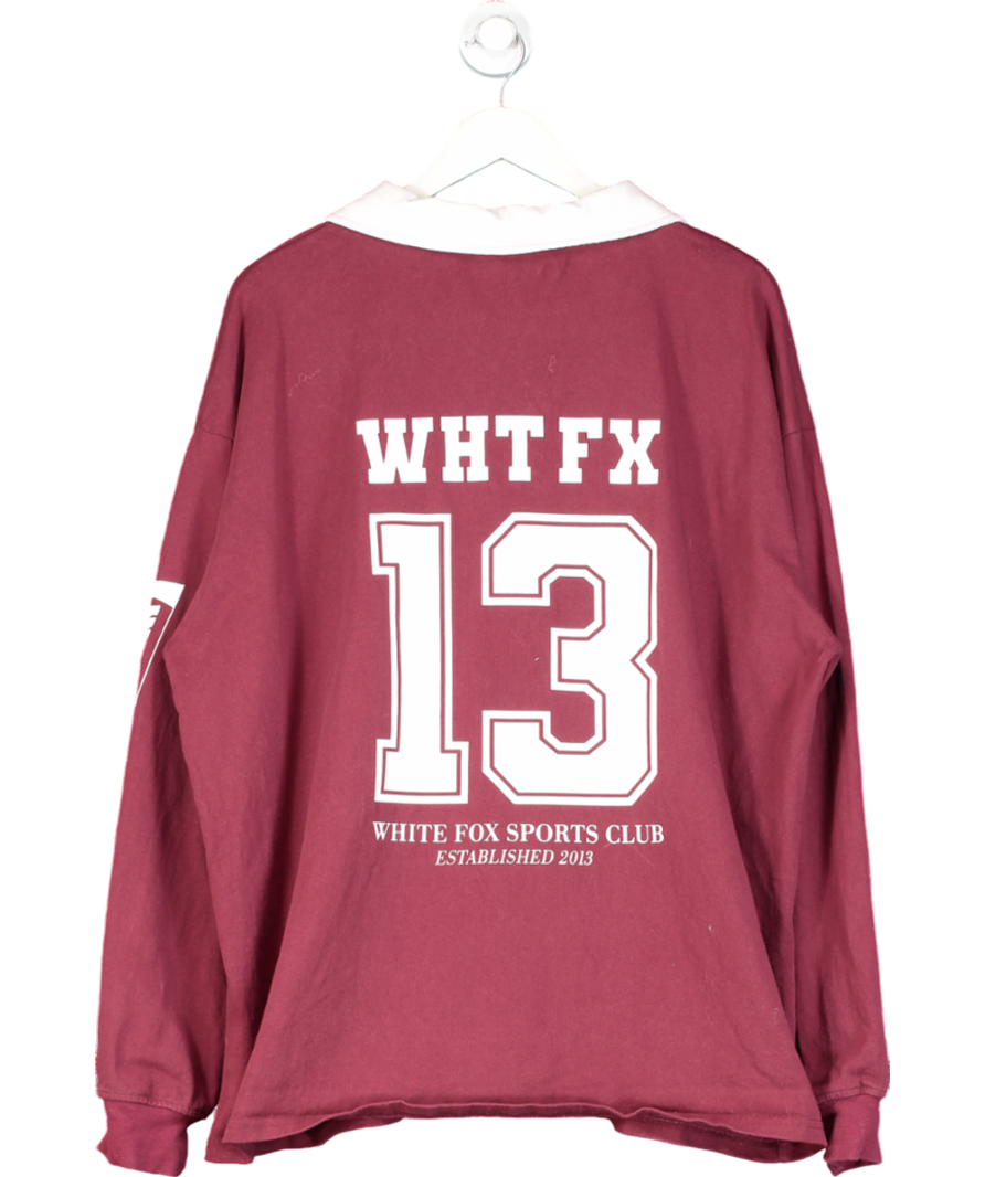 White Fox Red Behind Your Back Long Sleeve Rugby Shirt UK M/L