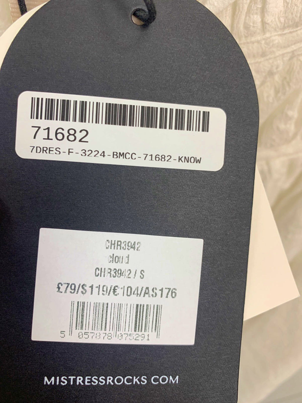 Mistress Rocks White Off-Shoulder Button-Front Dress UK S