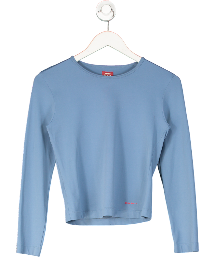 Miss Sixty Blue Fitted Long Sleeve Tee UK M