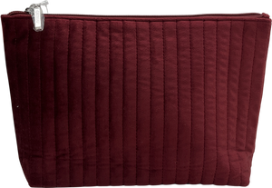 gatineau Burgundy Red Velvet Zipped Cosmetics Bag One Size