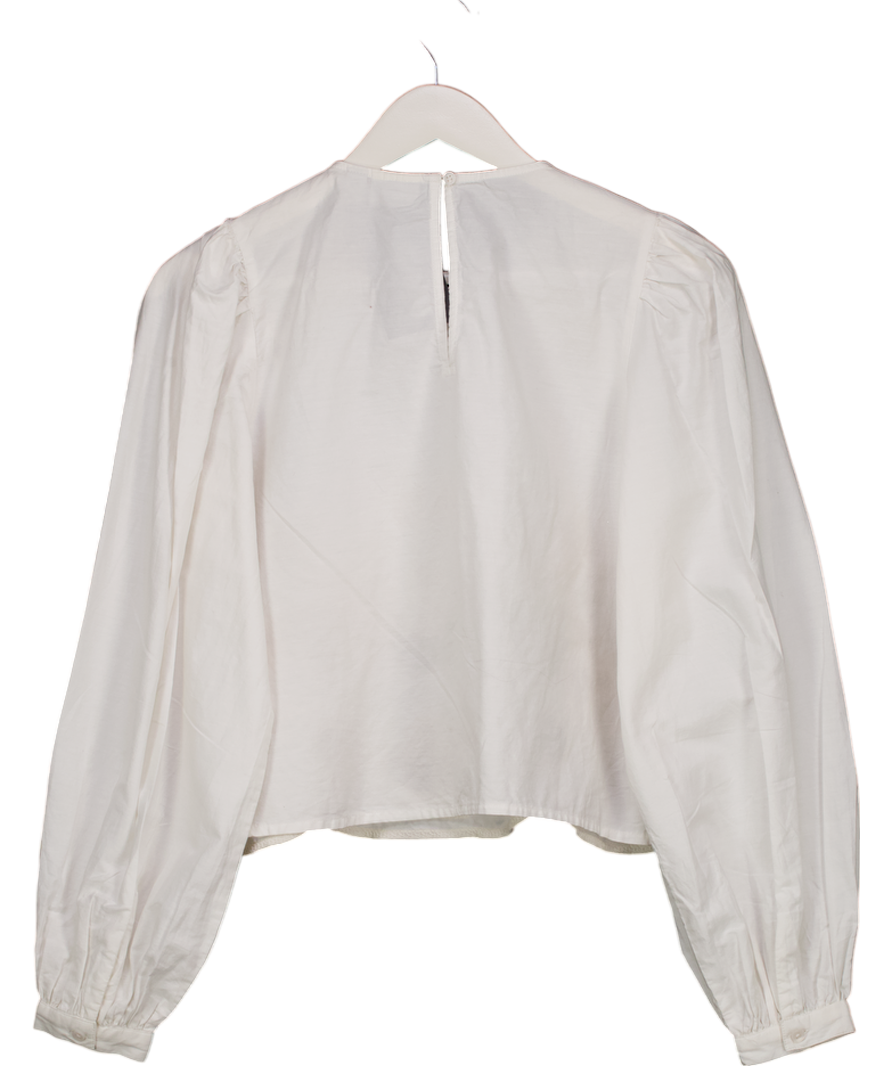 Next White Crochet Long Sleeve Blouse UK S