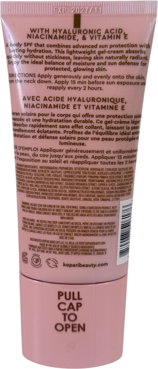 Kopari Sunglaze Body Gel Cream Sunscreen Spf50 100ml