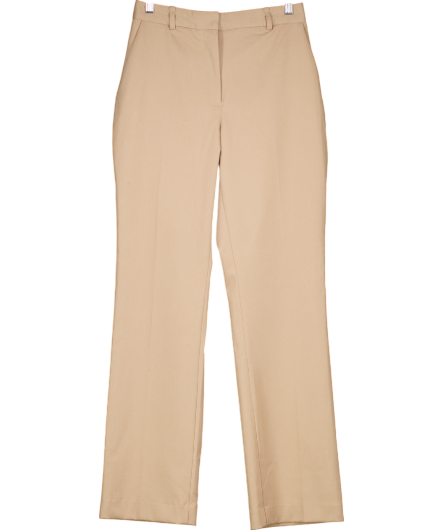 ZARA Beige Relaxed Fit Pleated Trousers UK S