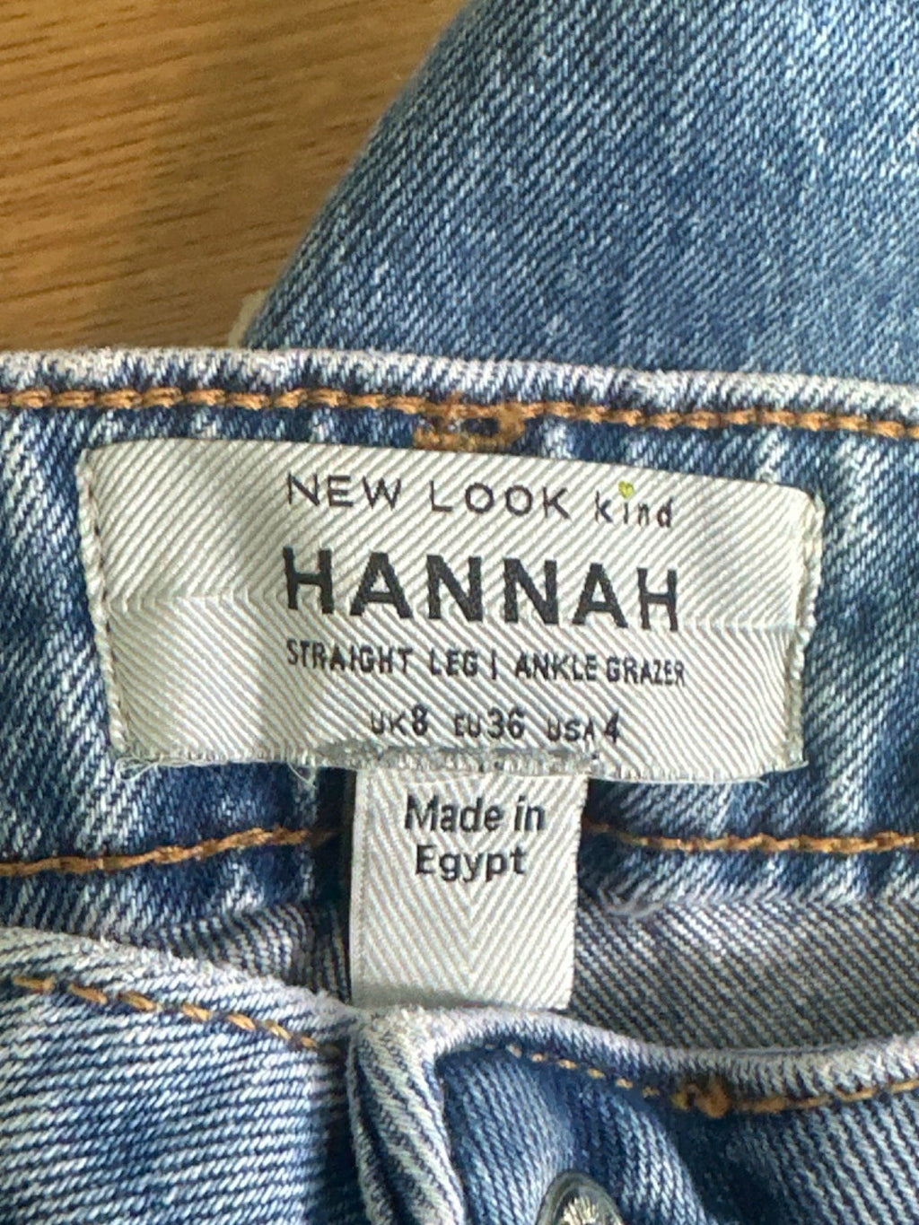New Look Light Blue Hannah Straight Leg Jeans UK 8