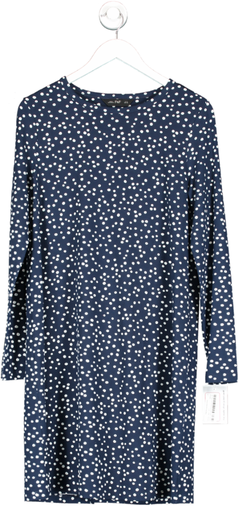 f&f tesco Blue Polka Dot Long Sleeve Dress UK 12