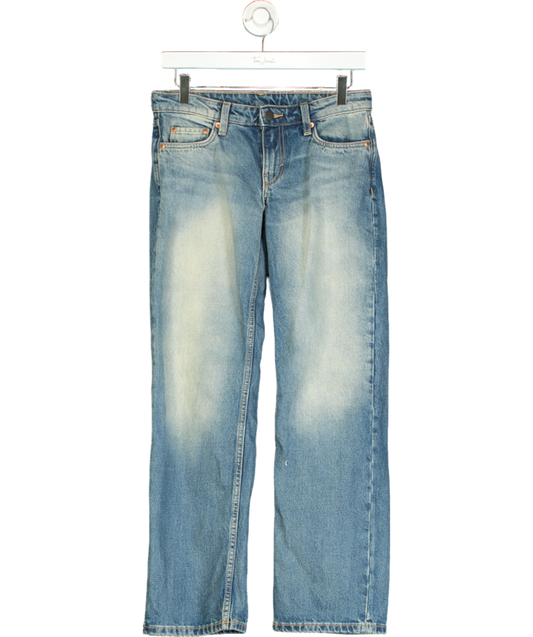 Weekday Low Waist Regular Fit Straight Leg Jeans In Streaky Blue Wash W25