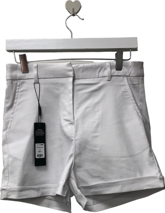 Fashion Nova White Boss Shorts UK S