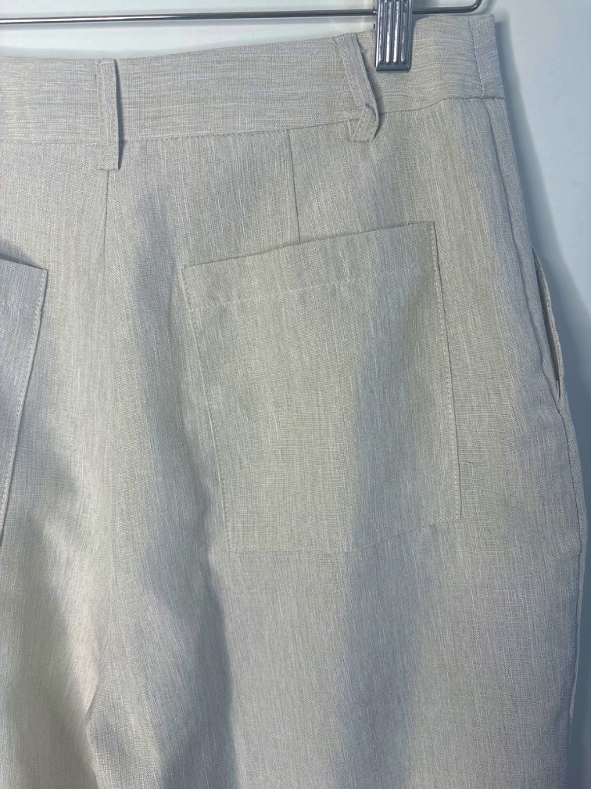 PrettyLittleThing Beige Linen Trousers UK 10