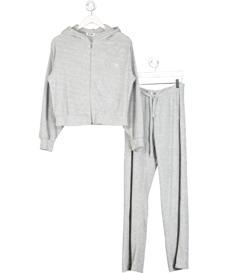 4th & Reckless Grey Terry 2-piece Zip Hoodie And Jogger Set UK S