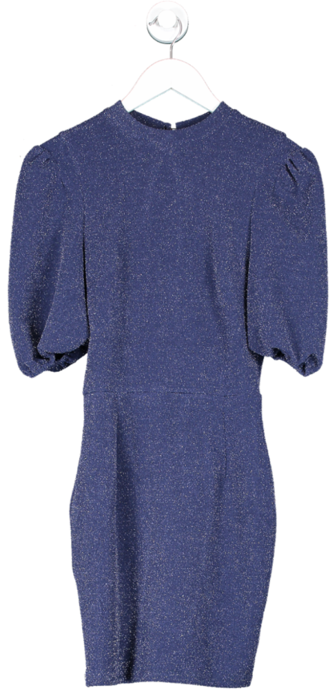 AX Paris Blue High Neck Glitter Mini Dress UK 8
