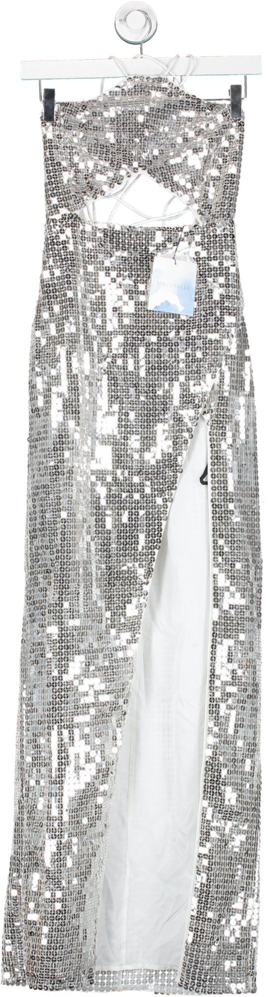 Majorelle Metallic Jovanna Sequin Embellished Gown UK XXS
