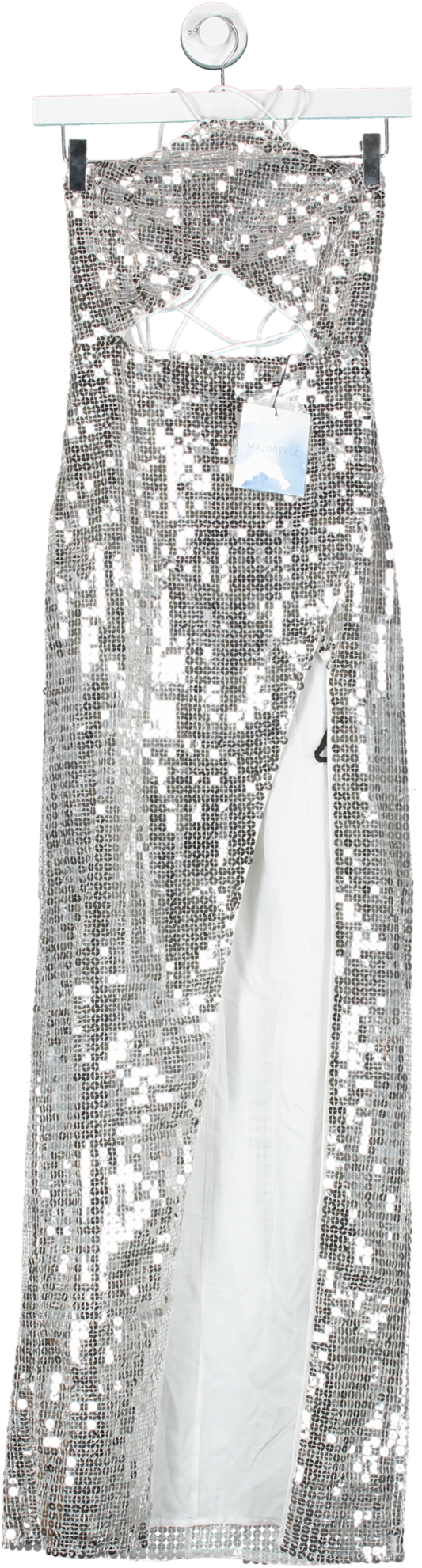 Majorelle Metallic Jovanna Sequin Embellished Gown UK XXS