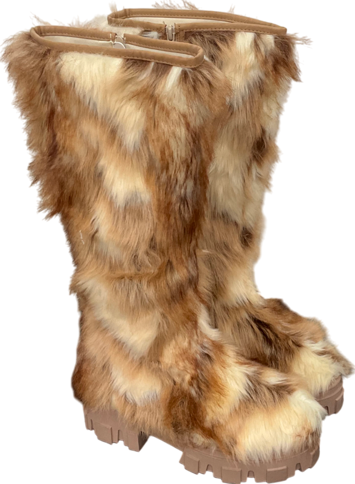 ASOS Brown Faux Fur Calf Boot UK 6 EU 39 👠