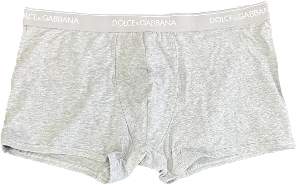 Dolce & Gabbana Grey Stretch Cotton Boxer Shorts UK XXL