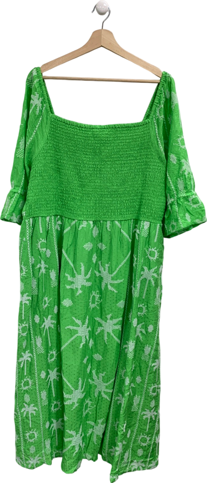 Never Fully Dressed Green Embroidered Smock Dress UK 22