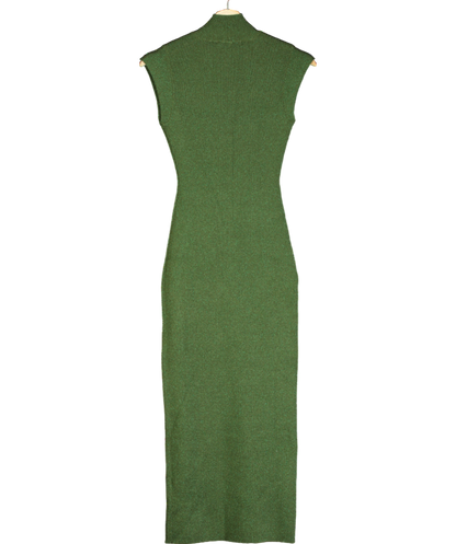 ZARA Green High-neck Knit Dress UK S