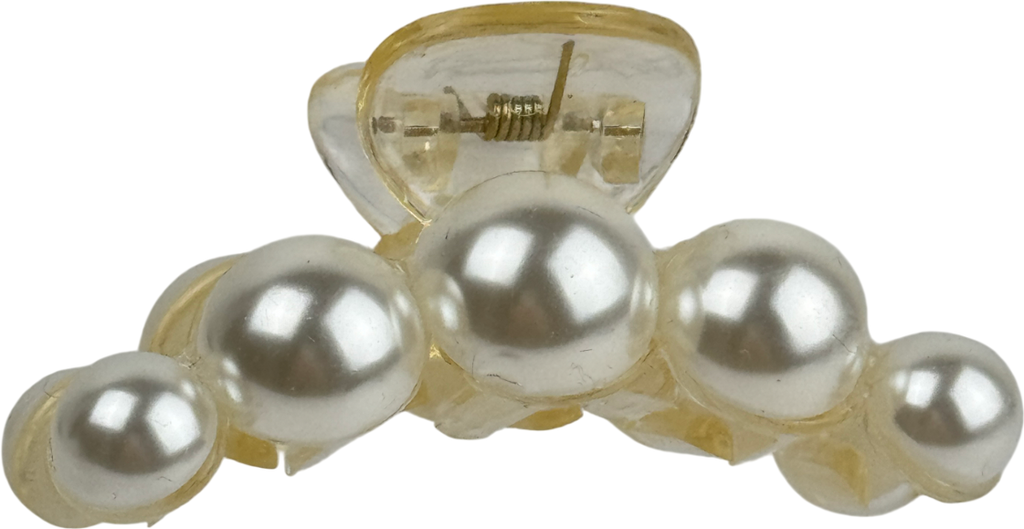 Cream Pearl Embellished Small Claw Clip