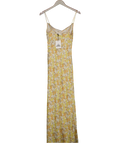 SISTERHOOD Orla Maxi  Slip  Dress- Butter Yellow Fleur UK XS