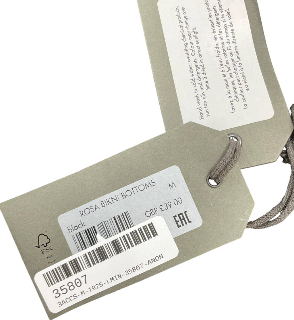 All Saints Black Rosa Bikini Bottom UK M