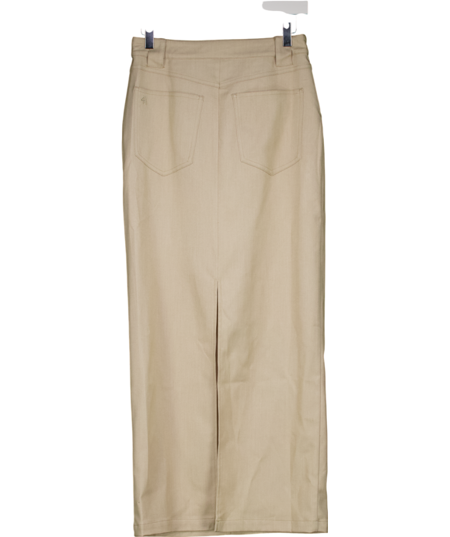 4th & Reckless Beige Miley Tailored Column Maxi Skirt UK 8