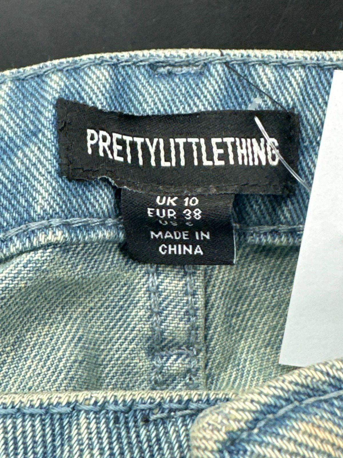 PrettyLittleThing Blue Denim Midi Skirt UK 10