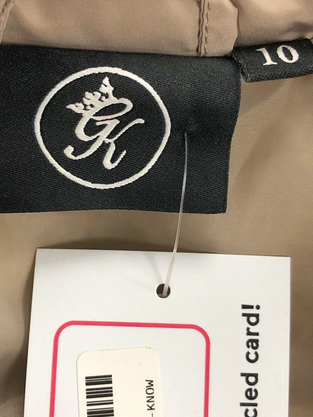 Gymking Beige Puffer Jacket UK 10