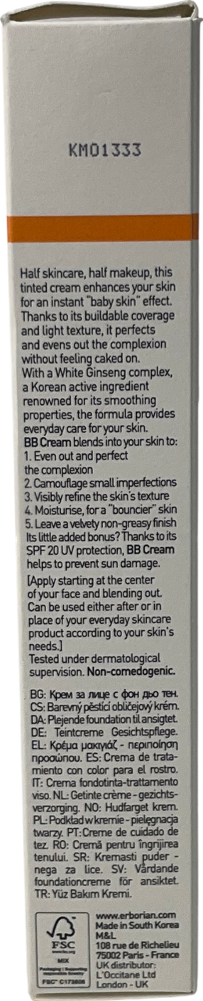 Erborian Bb Cream With Ginseng Clair 40ml