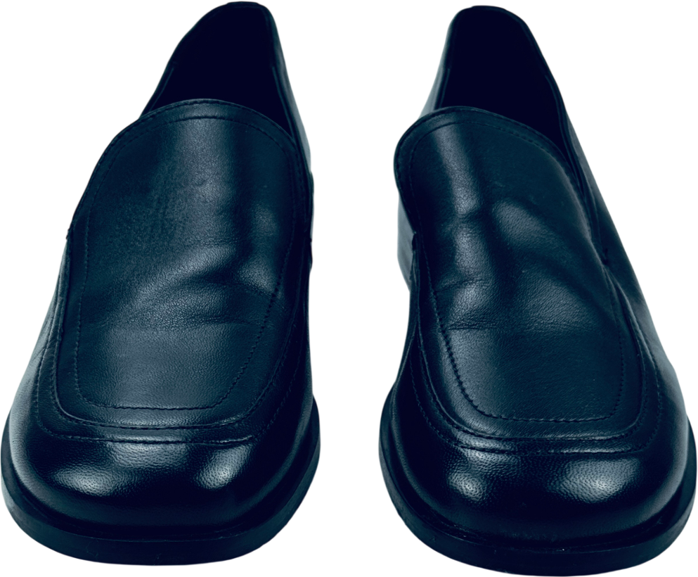 TOPSHOP Corrie Real Leather Flat Shoe Loafer In Black UK 5 EU 38 👠