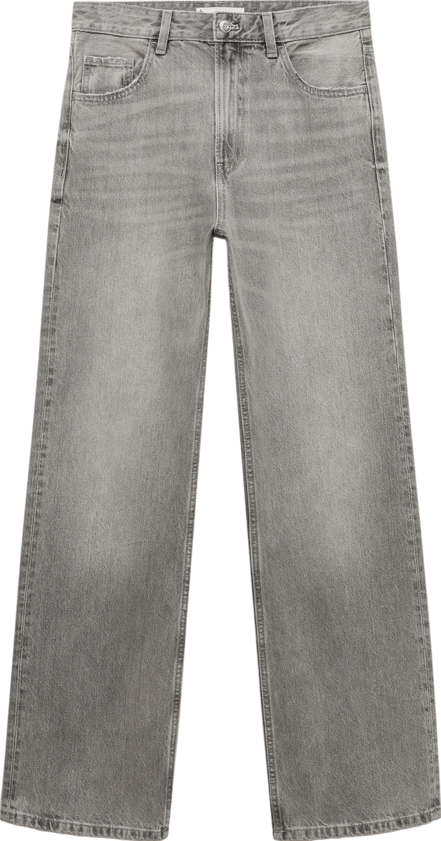 MANGO Grey Miami Medium-rise Straight-fit Jeans UK 8