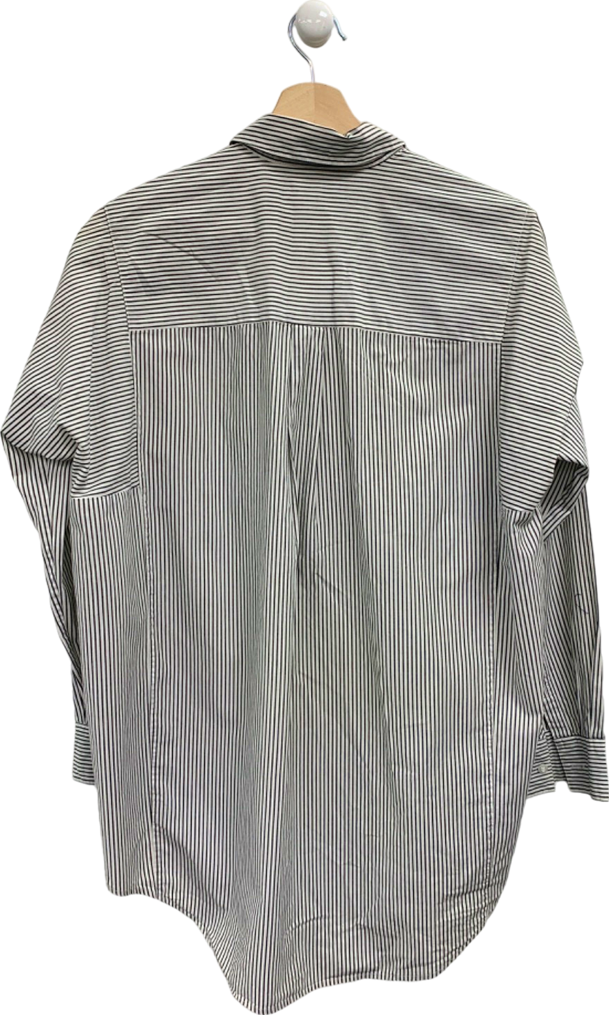 Madewell Black & White Striped Button-Up Shirt UK M