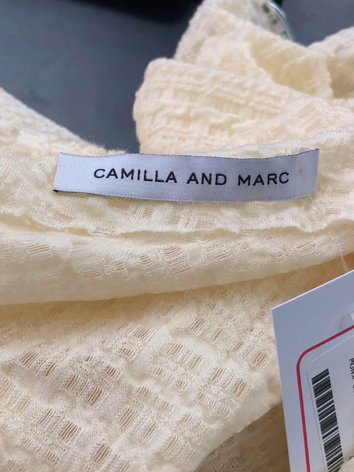 Camilla and Marc Cream Twist Shoulder Top UK 8