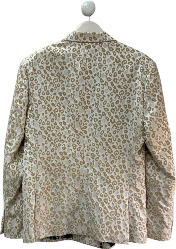 ASOS Cream Leopard Print Oversized Blazer UK 42" CHEST
