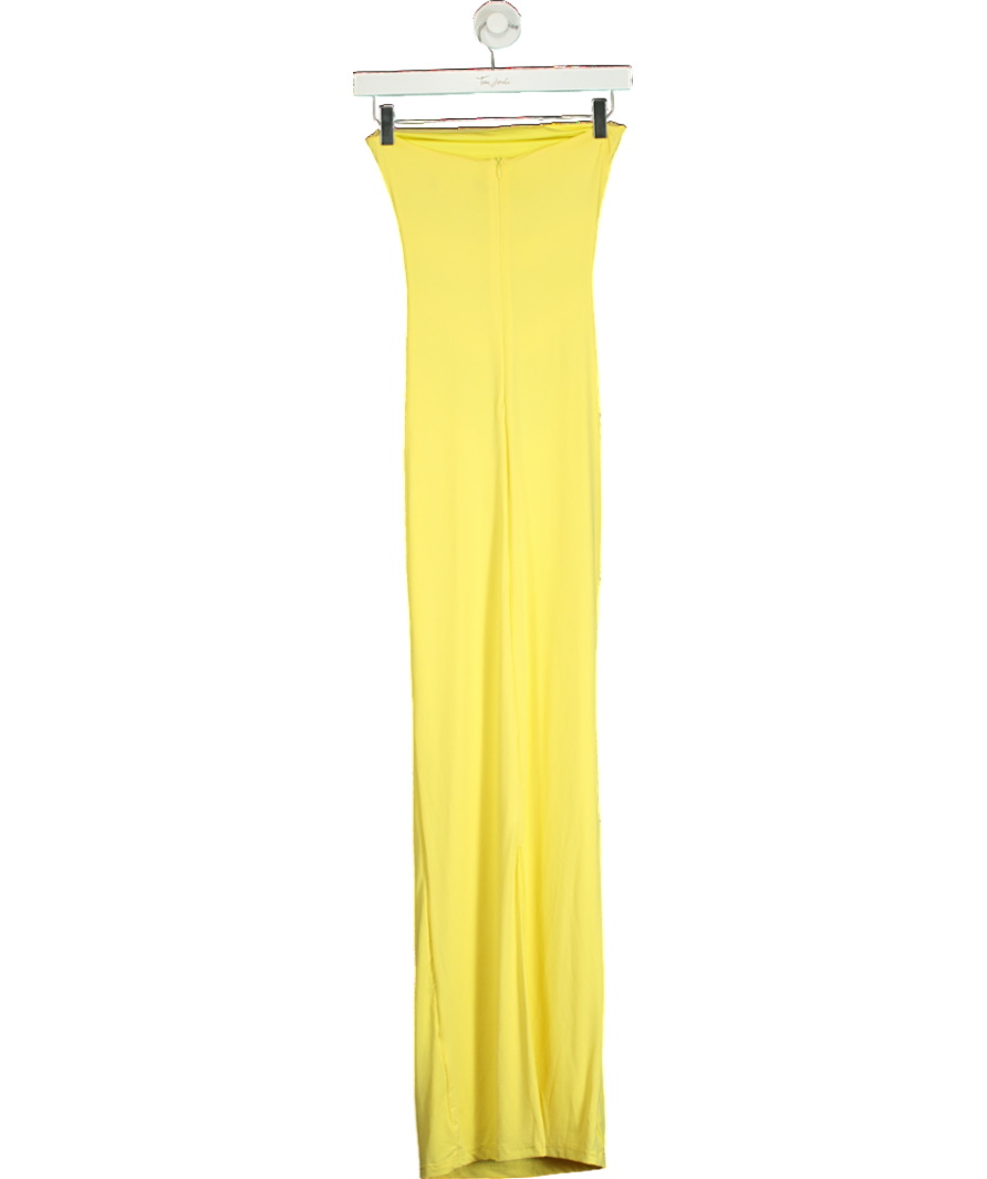 White Fox Yellow Midnight Rain Maxi Dress Lemon UK XS