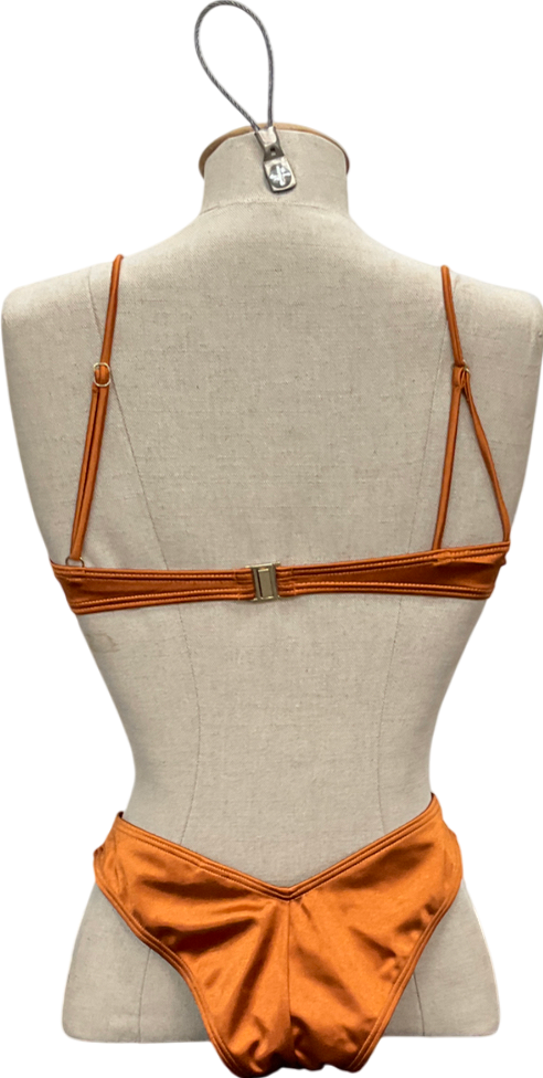 South Beach Orange Copper Bikini Set UK 12