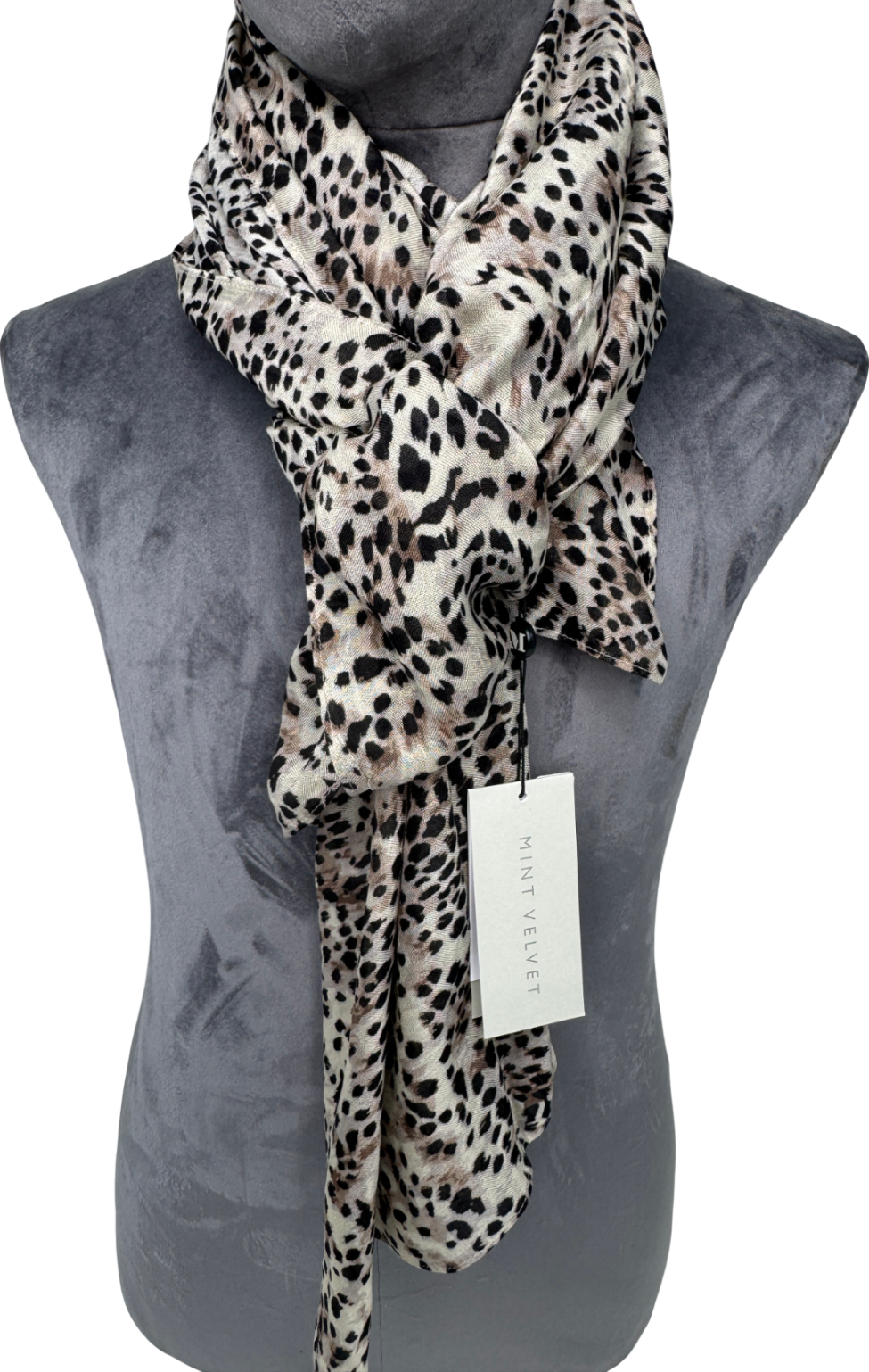 Mint Velvet Beige Animal Print Lightweight Scarf One Size