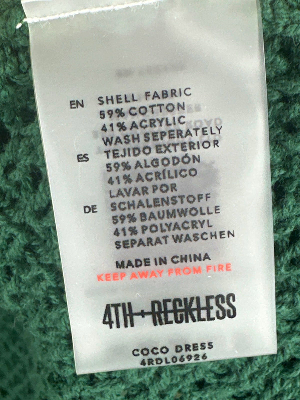 4th & Reckless Green Coco Beach Dress UK 10